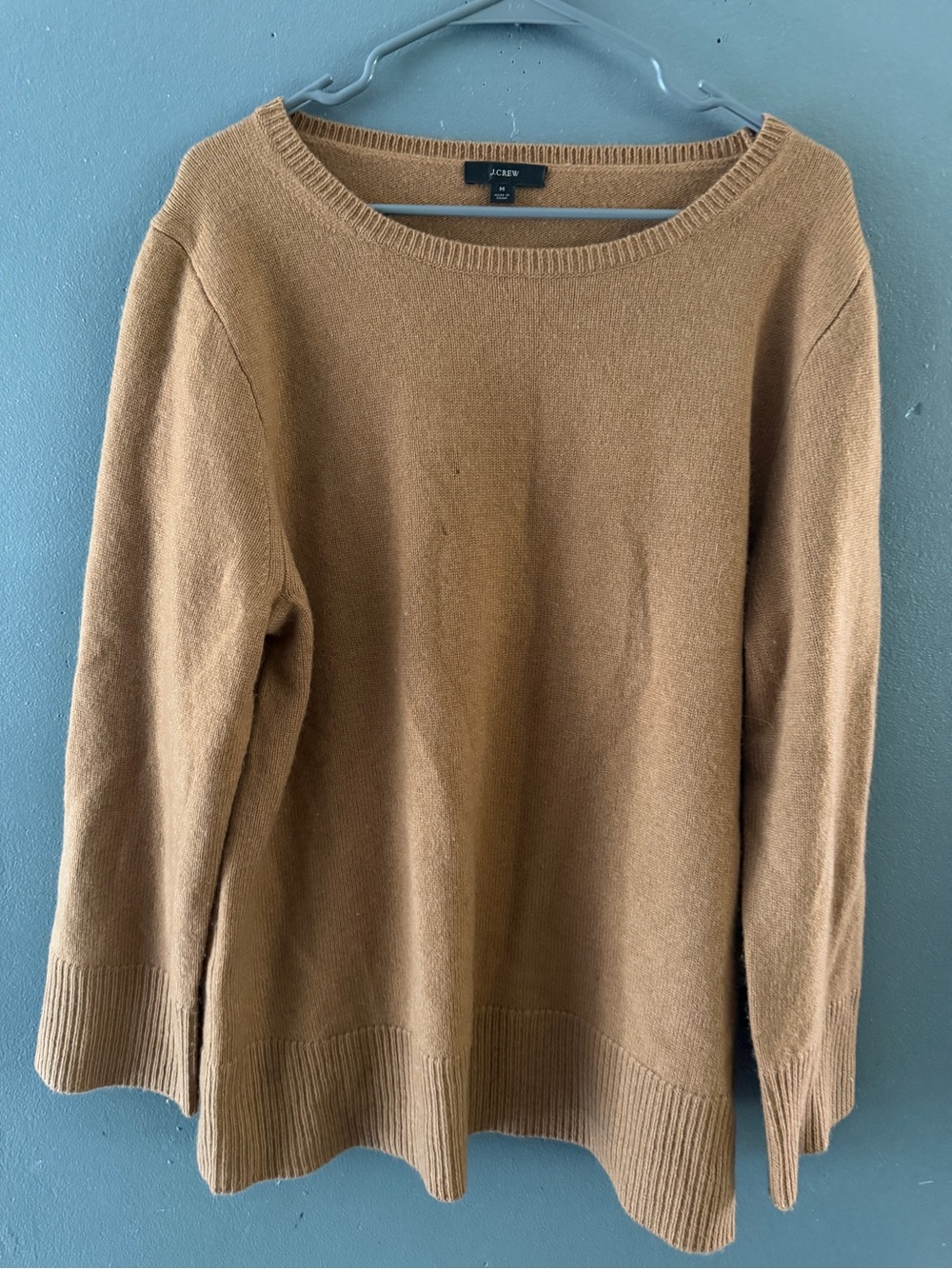 J. Crew Women's Camel cashmere blend Crewneck Sweater